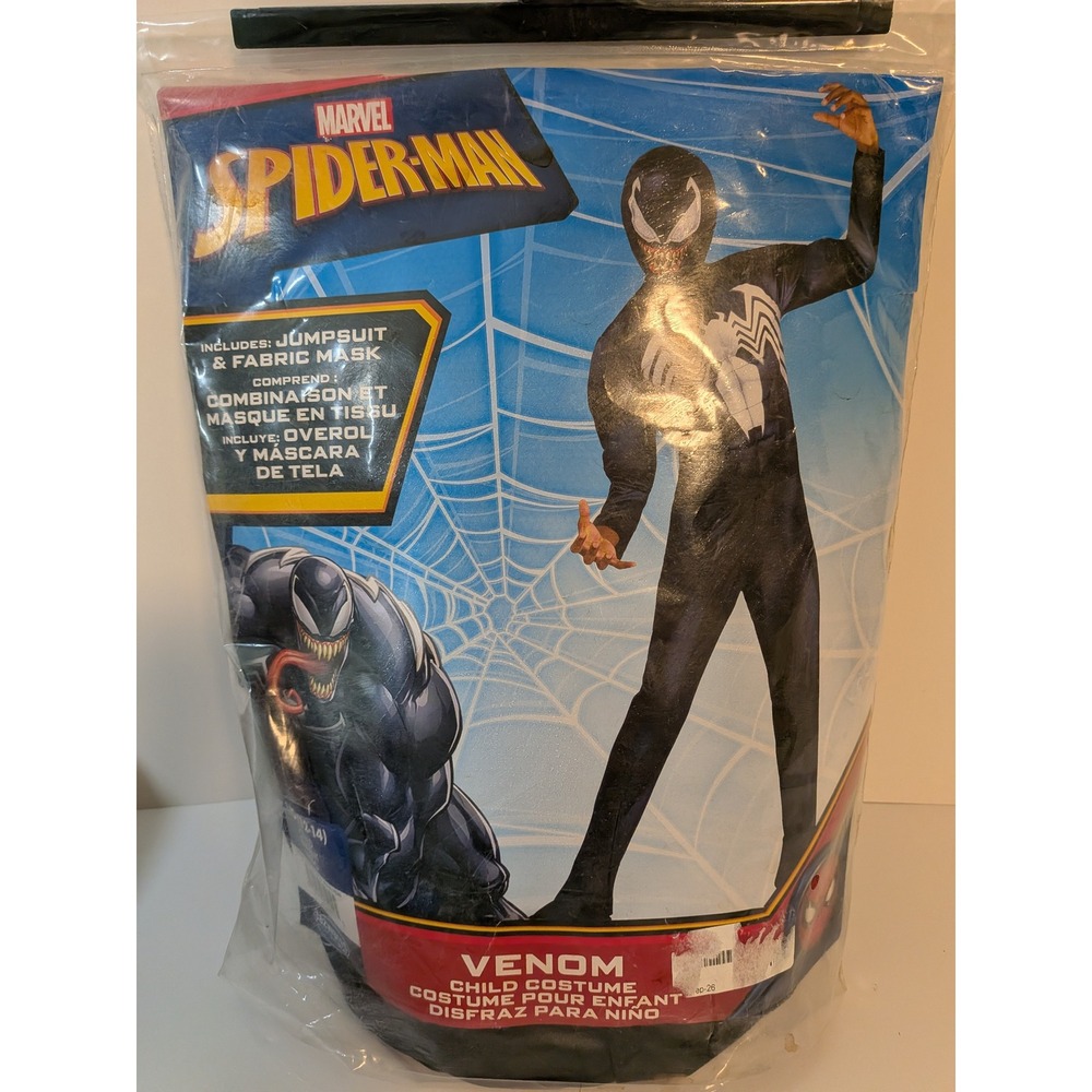 Marvel Venom Spider-Man Child Costume Jumpsuit Mask Jazwares Boy Size L 12-14